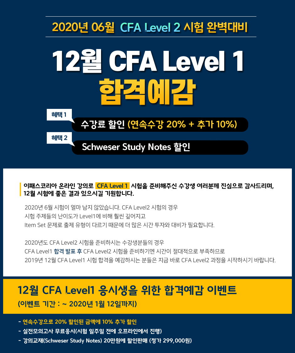 12월 CFA Level 1 합격예감